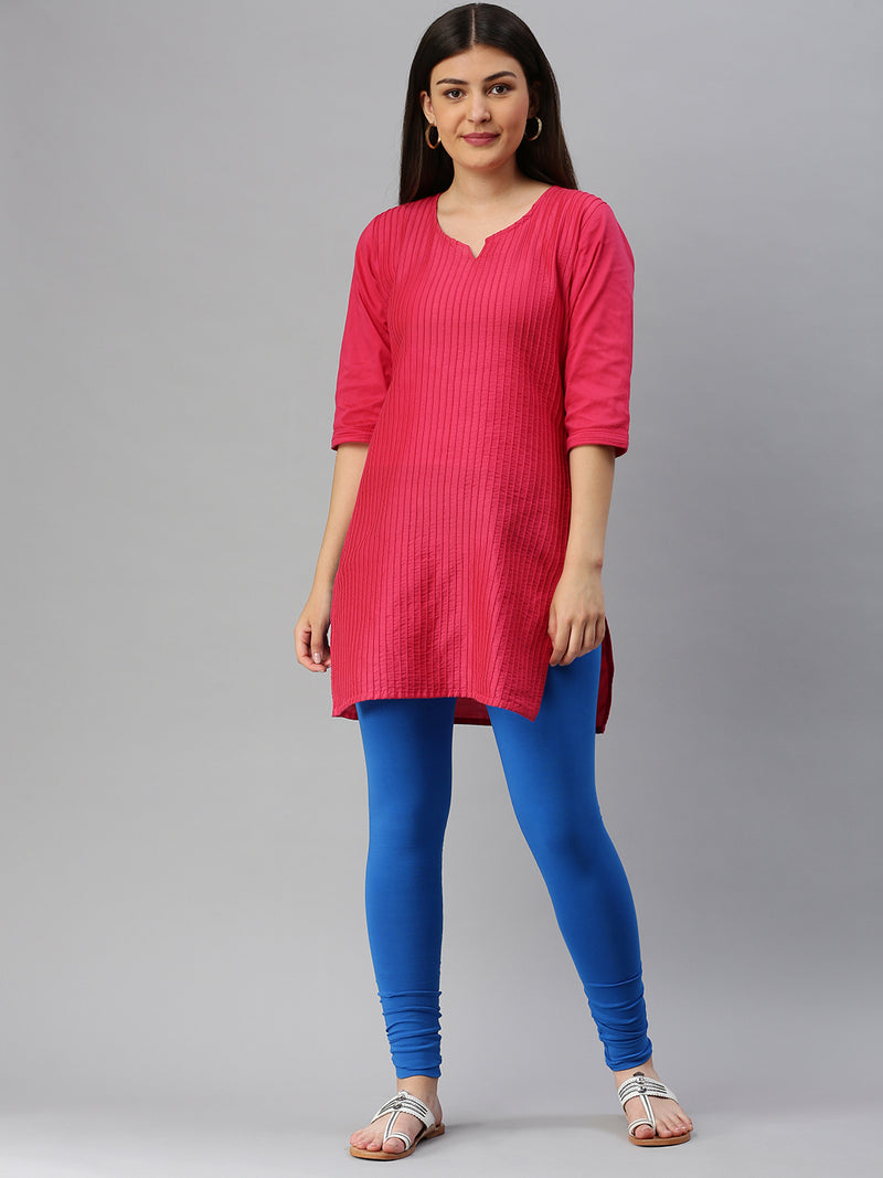 De Moza Women's Premium Churidhar Leggings Solid Cotton Royal Blue - De Moza (6679541153855)
