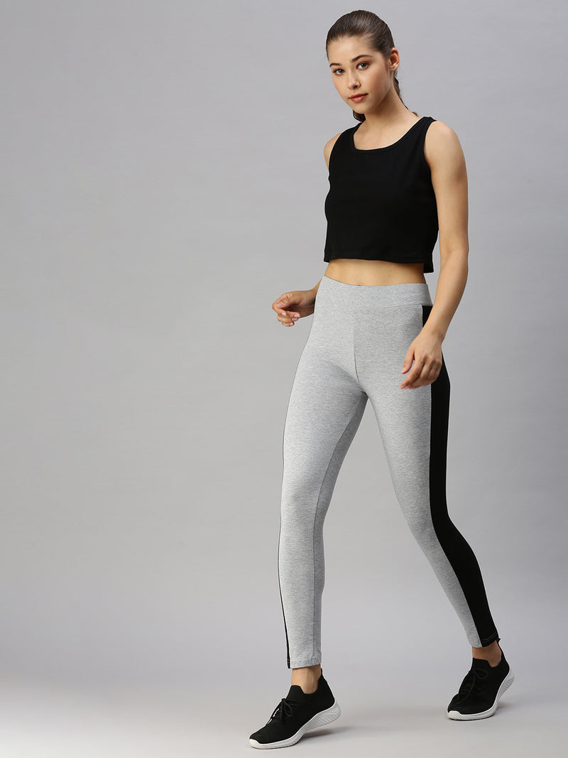 De Moza Ladies Active Wear Leggings Grey Melange