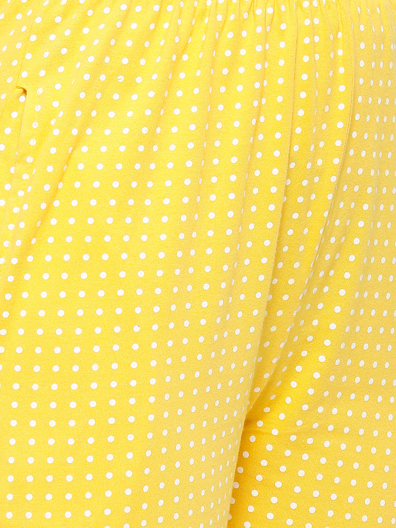 De Moza Ladies Printed Pyjama Set Solar Power