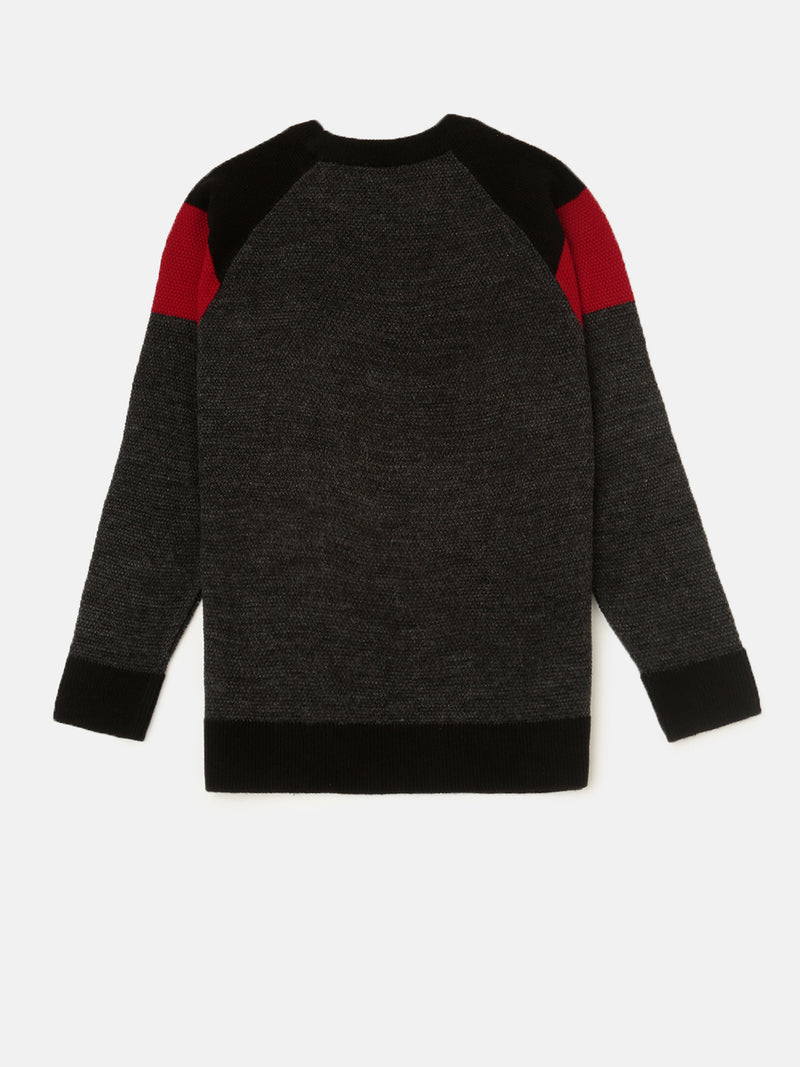 Kids - Boys Winter Sweatshirt Bright Anthra Melange - De Moza