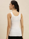De Moza Ladies Razor Back Top White