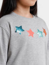 Kids - Girls Printed Sweatshirt Grey Melange