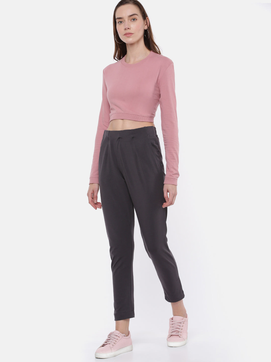 De Moza Women's Cigarette Pant Dark Grey