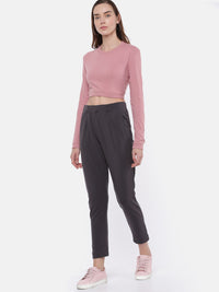 De Moza Women's Cigarette Pant Dark Grey