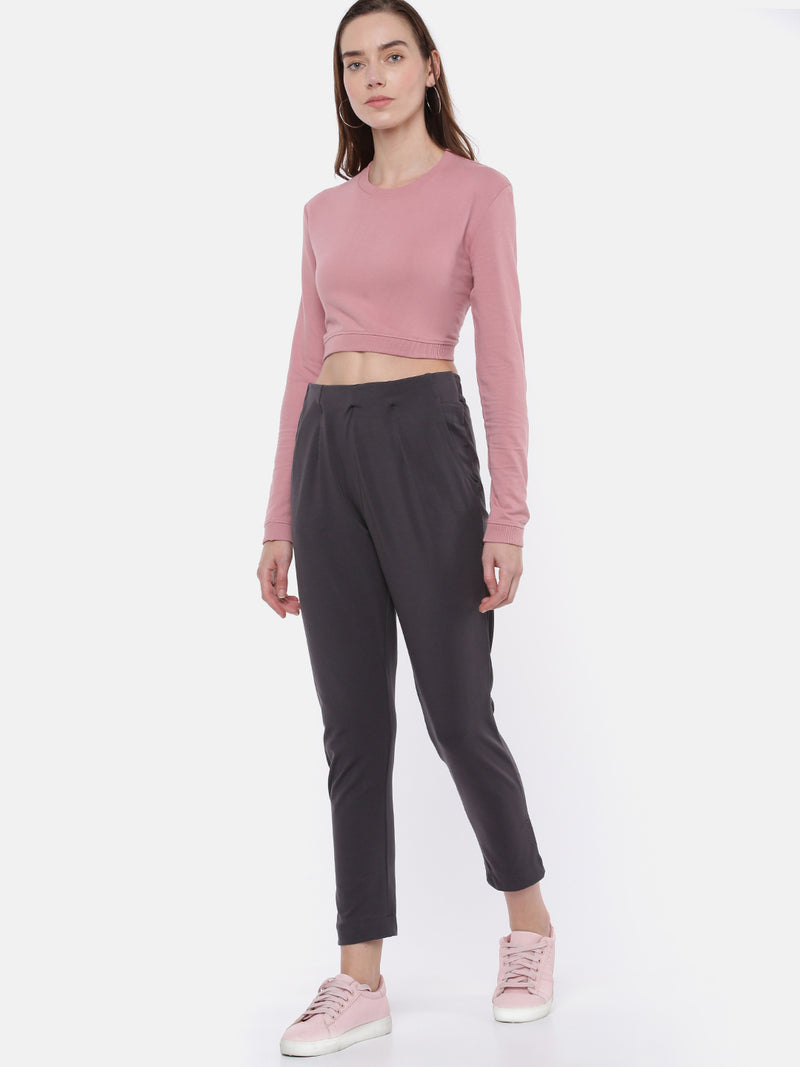 De Moza Women's Cigarette Pant Dark Grey
