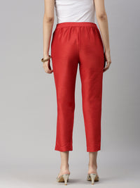 De Moza Women's Cigarette Pant Red