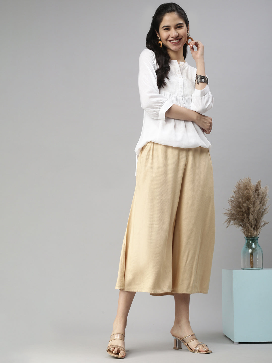 De Moza Women's Culottes Beige