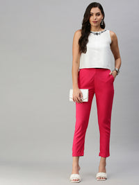 De Moza Women's Cigarette Pant Fuchsia