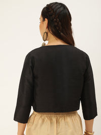 De Moza Womens Ethnic Jacket Black