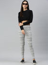 De Moza Ladies Printed Ankle Length Leggings Cotton Grey - De Moza