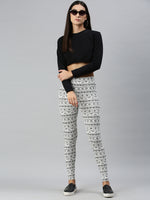 De Moza Ladies Printed Ankle Length Leggings Cotton Grey - De Moza