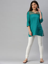 De Moza Women's Premium Churidhar Leggings Solid Cotton Offwhite - De Moza (6679540957247)