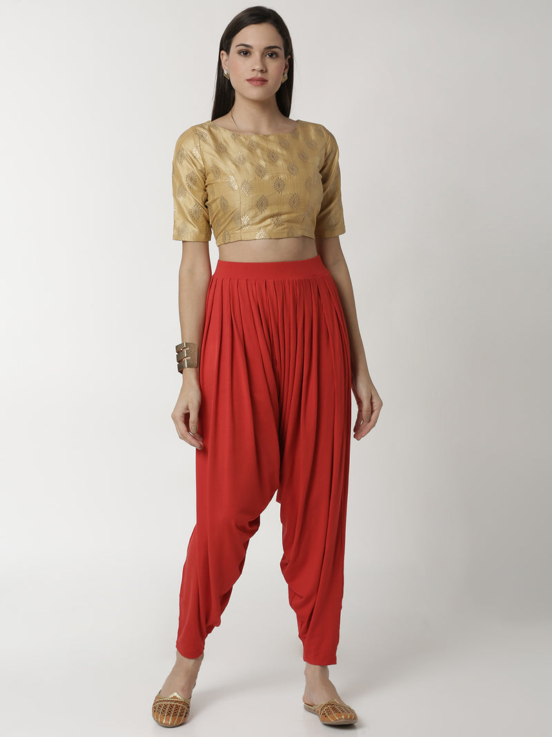 De Moza Women's Patiala Pant Red