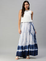 De Moza Women's Printed Skirt Indigo