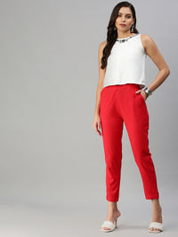 De Moza Women's Cigarette Pant Red