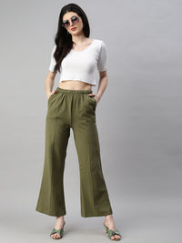 De Moza Women’s Flared Pant Olive Green