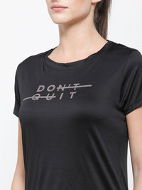 Ladies Half Sleeve Active-T-Shirt Black