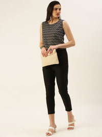 De Moza Women Printed Top Cotton Black - De Moza