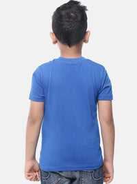 PIPIN Kids - Boys Half Sleeve - Basic crew neck Printed T-Shirt Cotton Royal Blue - De Moza (6682127335487)