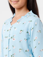 Kids - Girls Printed Top Power Blue