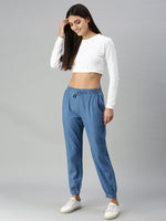 De Moza Ladies Harem Pant Mid Enzyme Blue