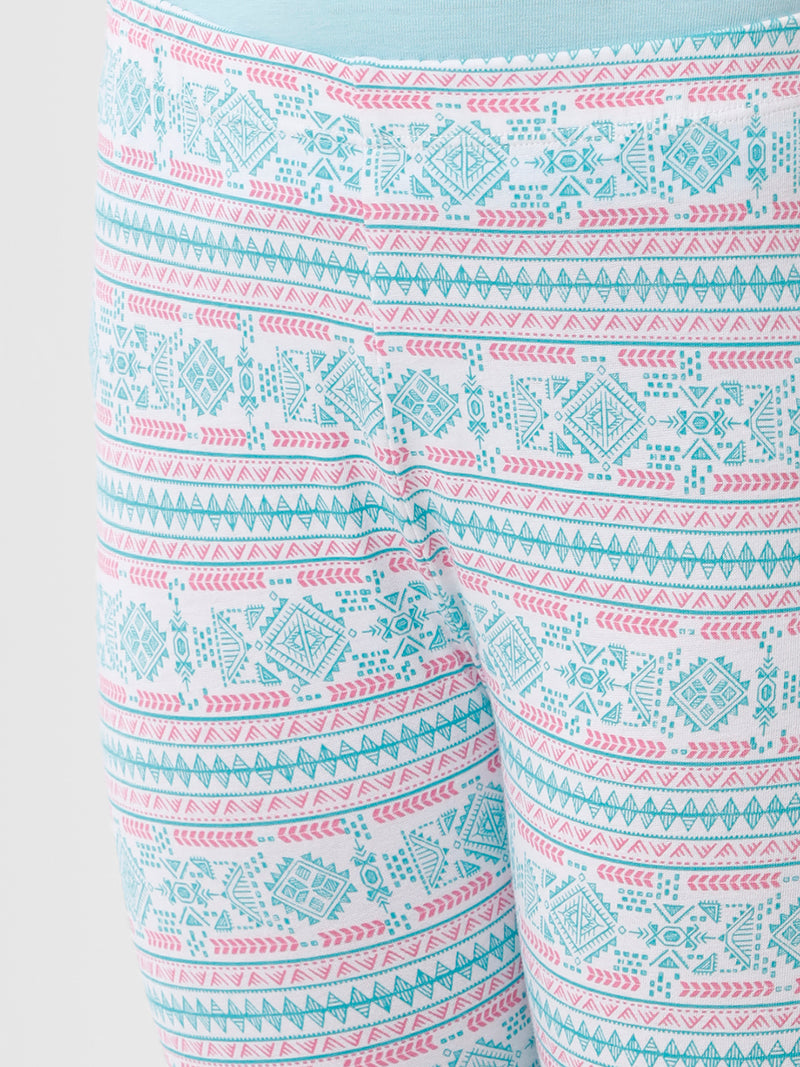 Kids – Girls Printed Ankle Leggings Pink