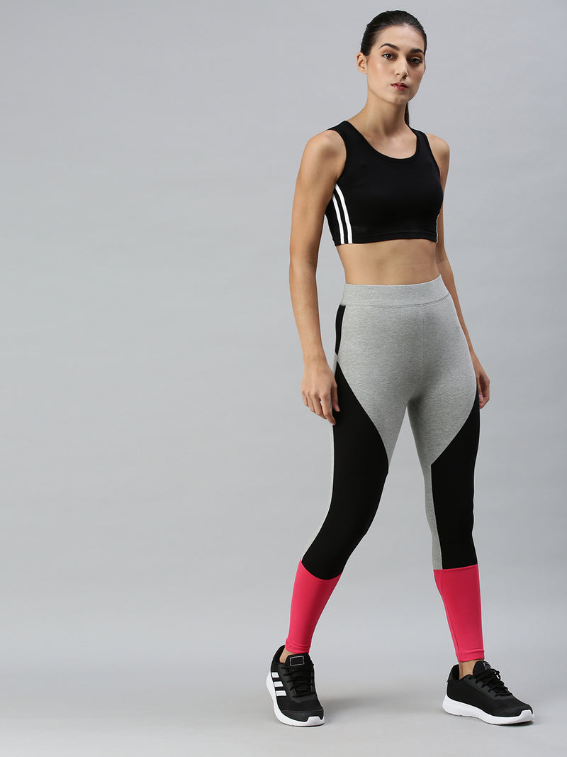 De Moza Ladies Active Wear Leggings Grey Melange