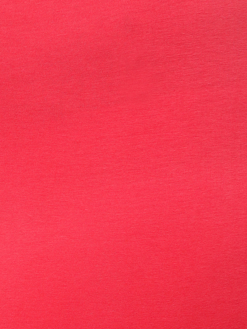 De Moza Ladies Plus Ankle Length Leggings Solid Cotton Coral - De Moza