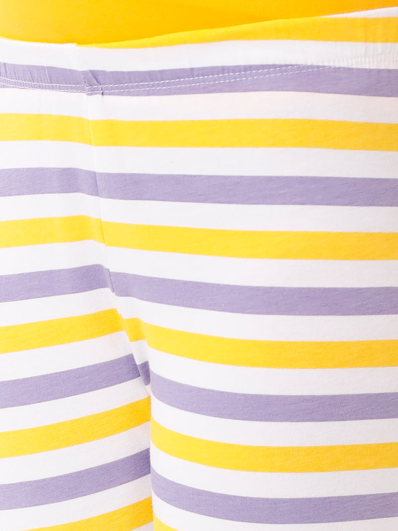 Kids – Girls Printed Ankle Leggings Yellow