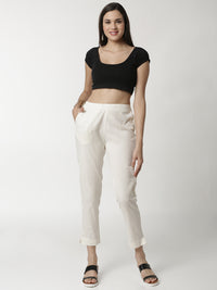 De Moza Ladies  Cigarette Pant Beige - De Moza (4340959969343)