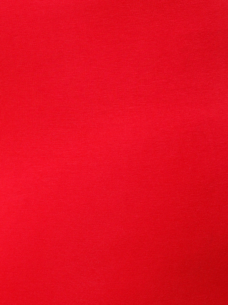 De Moza Ladies Plus Ankle Length Leggings Solid  Cotton True Red - De Moza