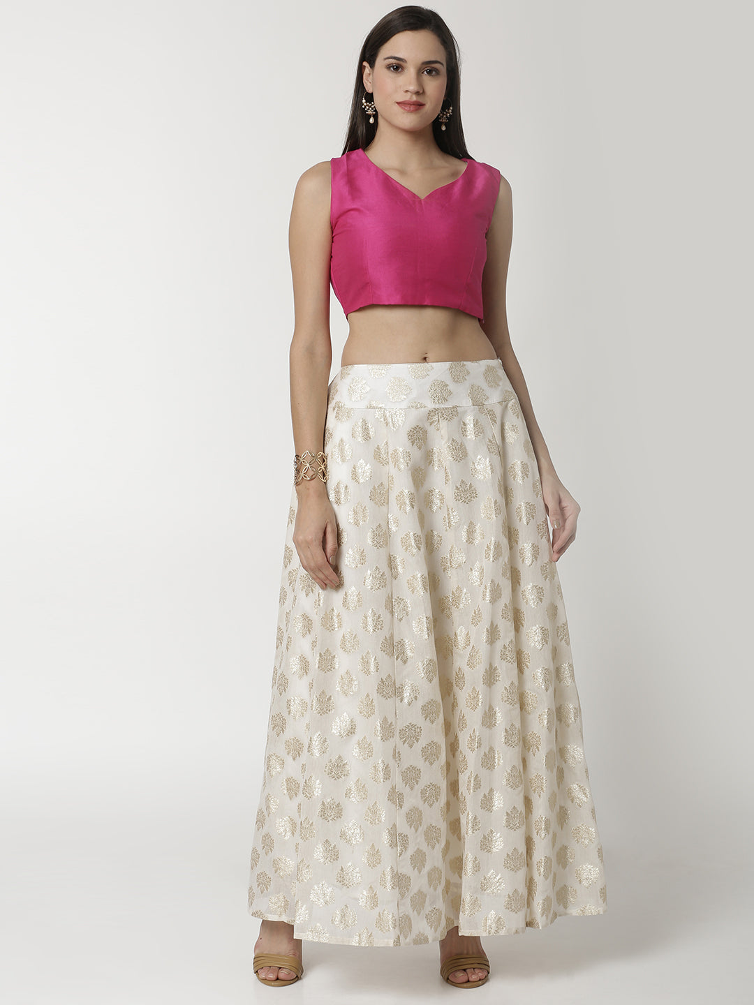 De Moza Ladies Offwhite Jacquard Skirt - De Moza (4309404057663)