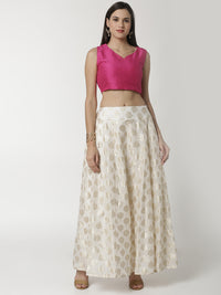 De Moza Ladies Offwhite Jacquard Skirt - De Moza (4309404057663)