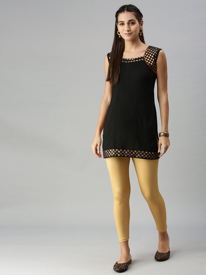 De Moza- Ladies Ankle Length Leggings Gold - De Moza