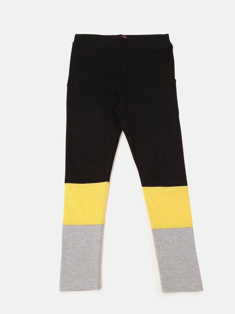 Kids – Girls Printed Ankle Leggings Black