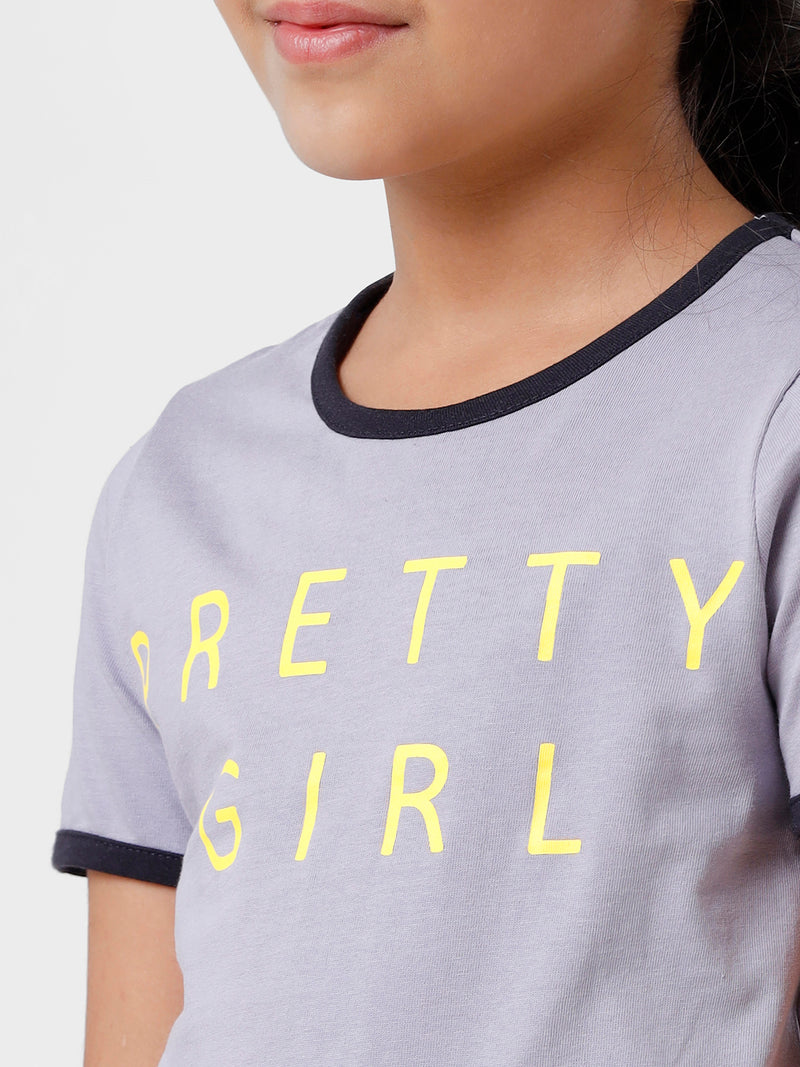 Kids - Girls Printed Top Dapple Grey