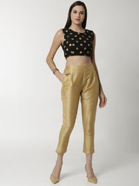 De Moza Women's Cigarette Pant Gold