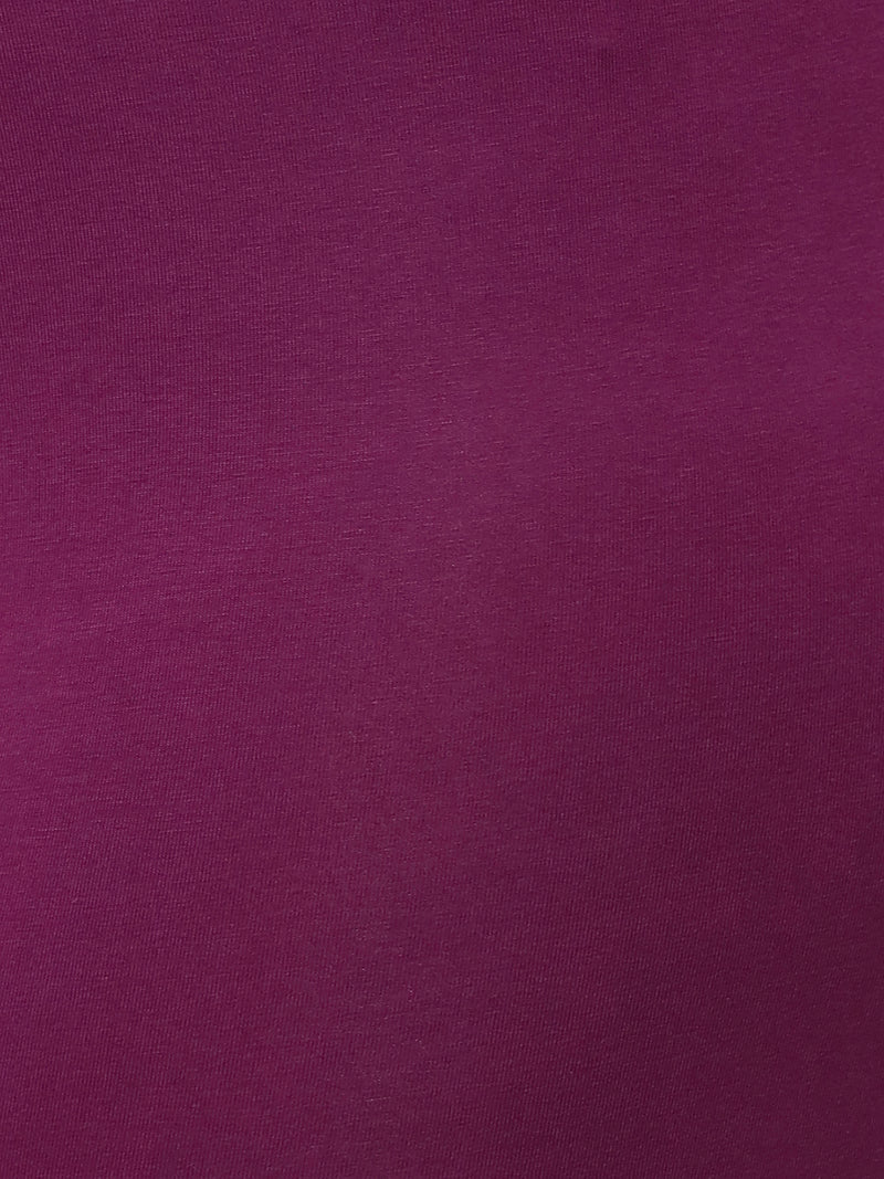 De Moza Ladies Plus Ankle Length Leggings Solid Cotton Dark Purple - De Moza