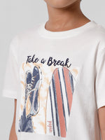 PIPIN Boys Printed T-shirt Offwhite