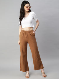 De Moza Women’s Flared Pant Tan(Brown)