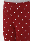 De Moza Kids - Girls Printed Ankle Length Leggings Viscose Maroon - De Moza