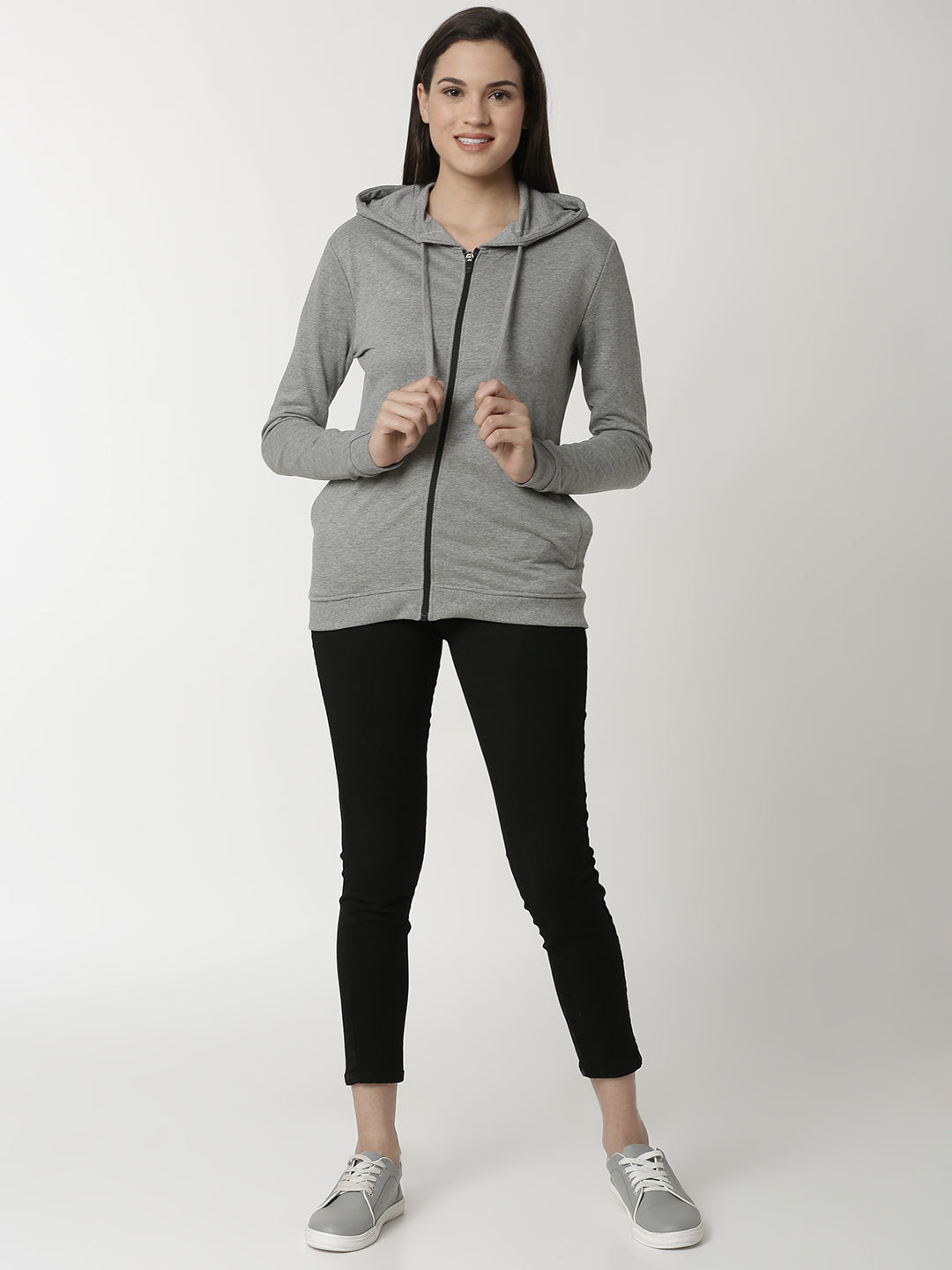 De Moza Ladies Grey Melange Sweat shirt - De Moza (4336293609535)
