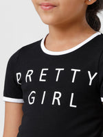 Kids - Girls Printed Top Black