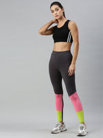 De Moza Ladies Active Wear Leggings Solid Cotton Dark Grey - De Moza