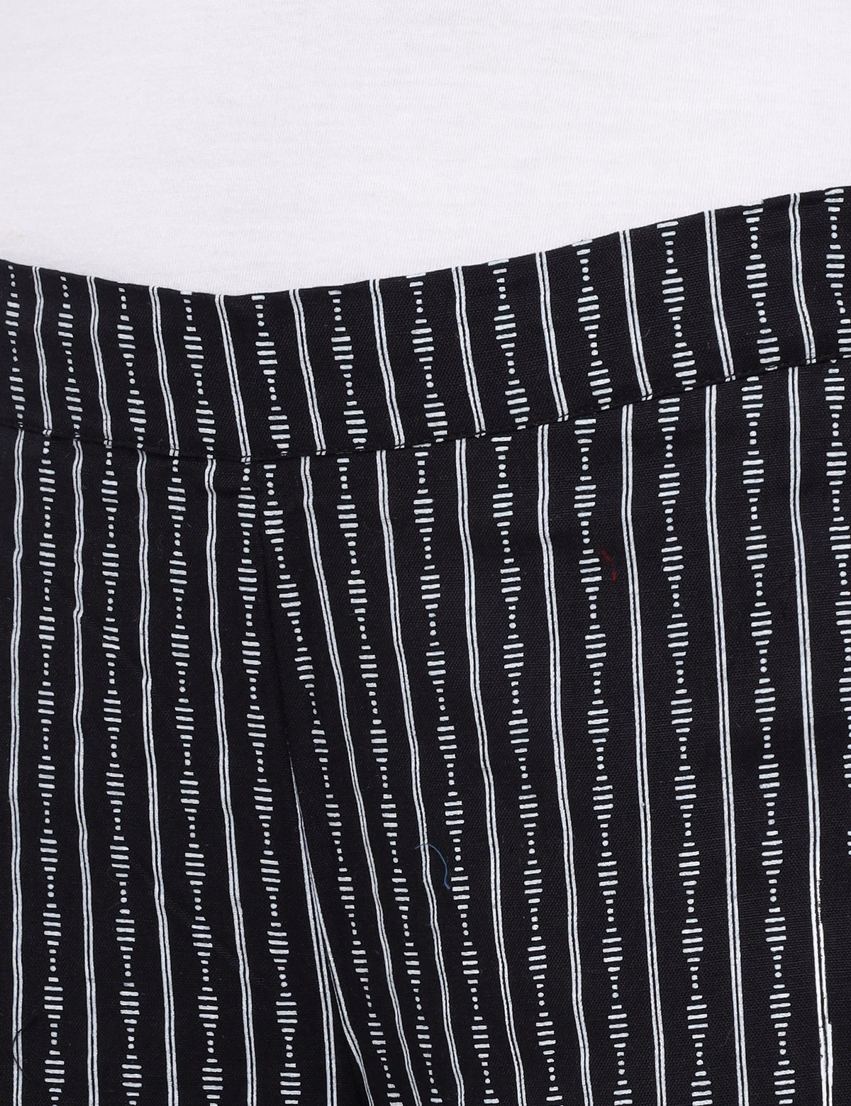 De Moza Ladies Printed Straight Pant Black