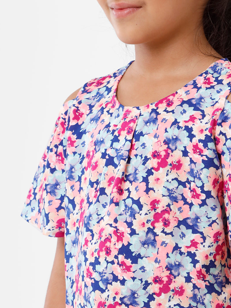 Kids - Girls Printed Top Blue
