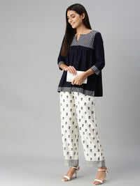 De Moza Ladies Printed Palazzo Natural