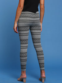 De Moza Ladies Printed Leggings Grey Melange