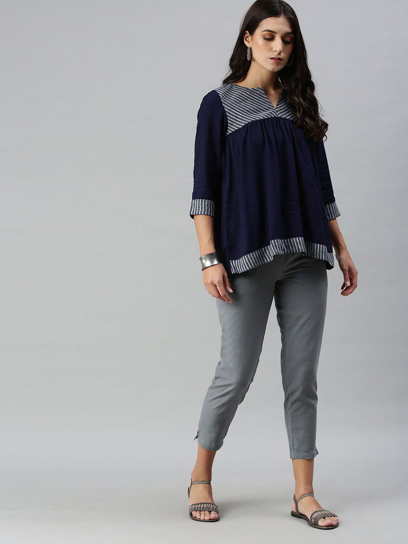 De Moza Ladies Straight Pant Grey