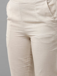 De Moza Women's Cigarette Pant Beige